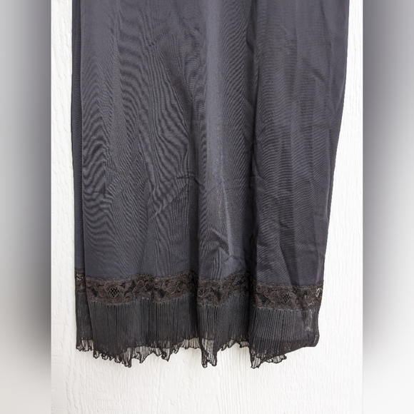 Vintage 60s Gotham Gold Stripe Black Lace Slip Nightgown Lingerie Dress 36 Tall - Picture 5 of 8